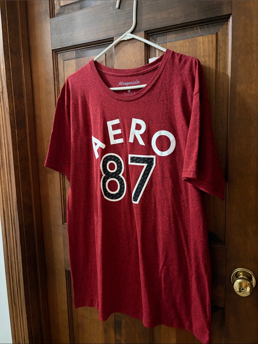Aeropostale Red 'AERO 87' Graphic Short Sleeve Tee